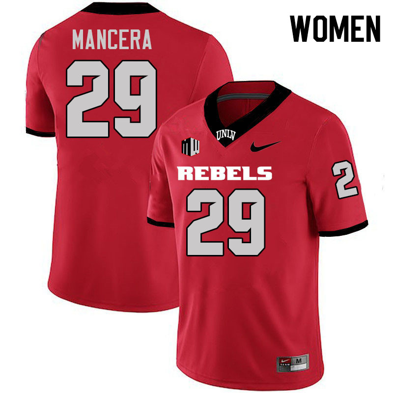 Women #29 Isaac Mancera UNLV Rebels College Football Jerseys Stitched-Scarlet